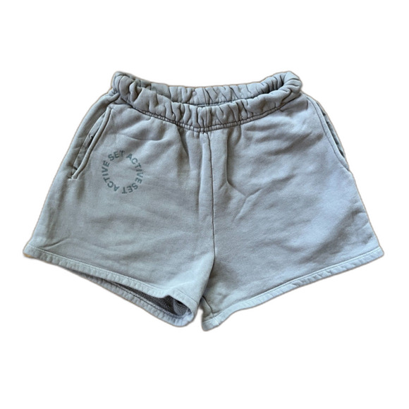SET ACTIVE Gray Yoga Gym Sweatpants Shorts   Women's Size Medium - Picture 1 of 6
